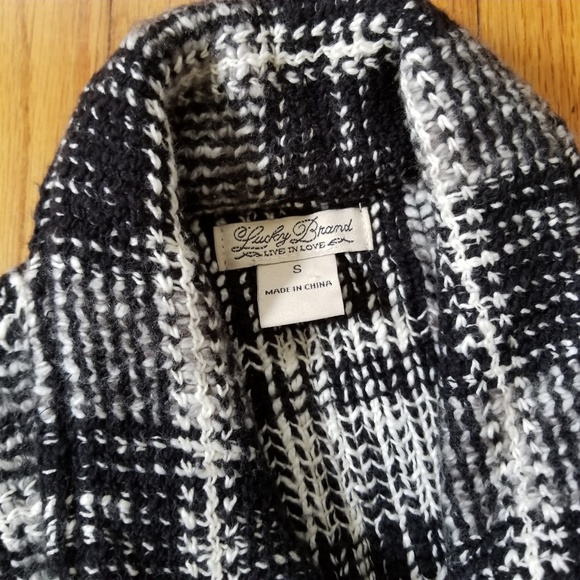 Lucky Brand Blazer Jacket Black White Small - Picture 5 of 6